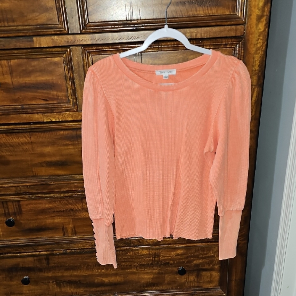 Sewn + Seen Textured Lomg Sleeve Top. Nwots Sz Small